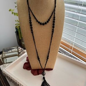 Black glass necklace